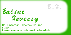balint hevessy business card